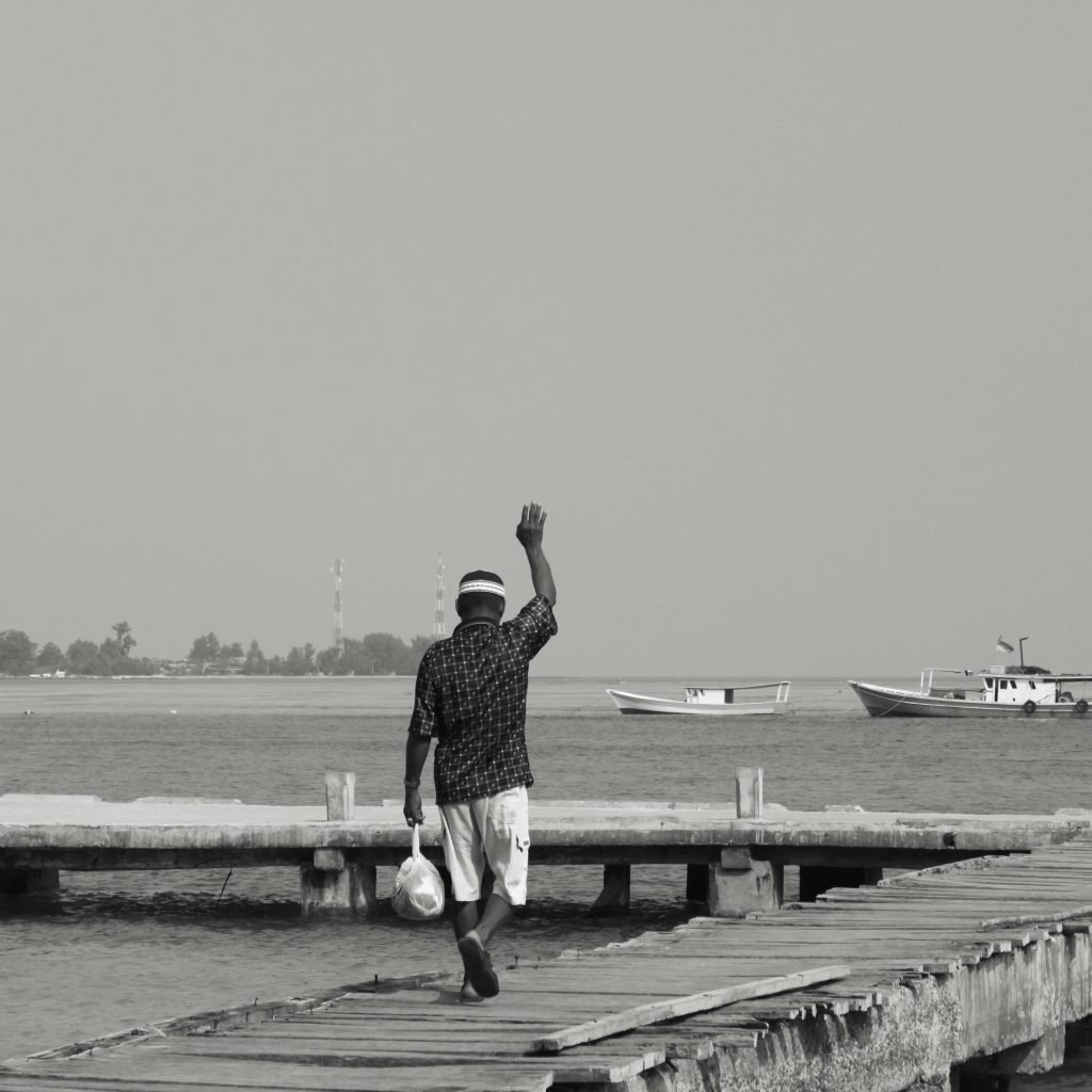 Waving goodbye